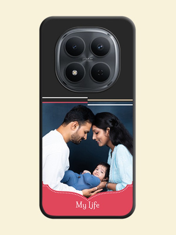 Classic Plain Design with Name On Space Black Custom Soft Matte Mobile Back Cover - Poco M8 5G