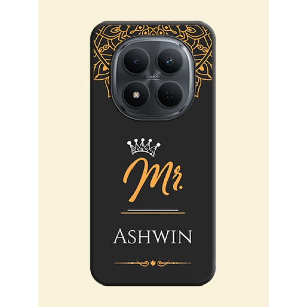 Mr Name with Floral Design On Space Black Custom Soft Matte Mobile Back Cover - Poco M8 5G Mr Name with Floral Design On Space Black Custom Soft Matte Mobile Back Cover - Poco M8 5G