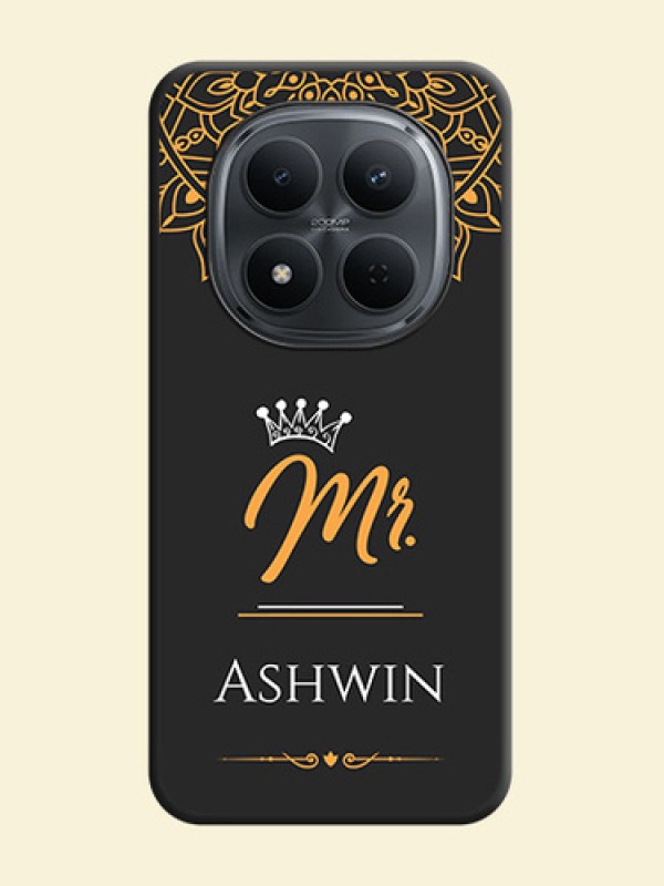 Mr Name with Floral Design On Space Black Custom Soft Matte Mobile Back Cover - Poco M8 5G