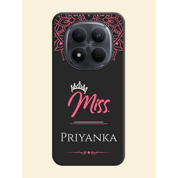Mrs Name with Floral Design On Space Black Custom Soft Matte Mobile Back Cover - Poco M8 5G Mrs Name with Floral Design On Space Black Custom Soft Matte Mobile Back Cover - Poco M8 5G