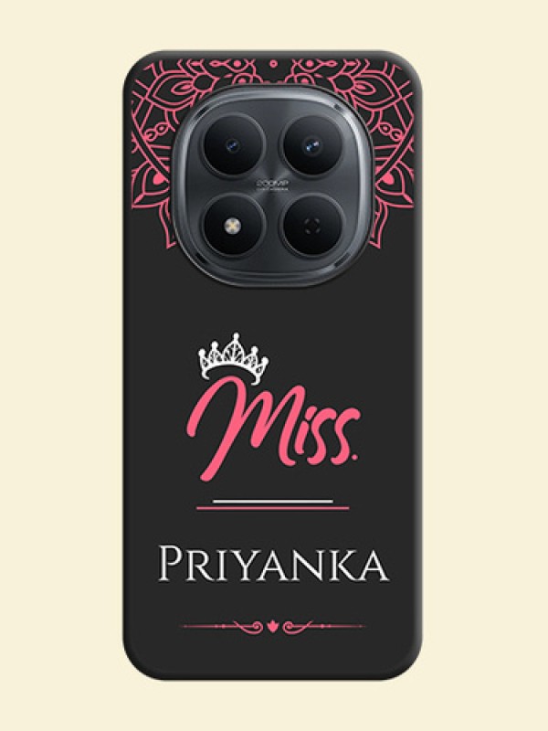 Mrs Name with Floral Design On Space Black Custom Soft Matte Mobile Back Cover - Poco M8 5G