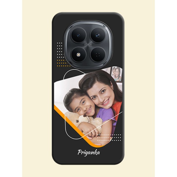 Yellow Triangle on Photo On Space Black Custom Soft Matte Mobile Back Cover - Poco M8 5G Yellow Triangle on Photo On Space Black Custom Soft Matte Mobile Back Cover - Poco M8 5G