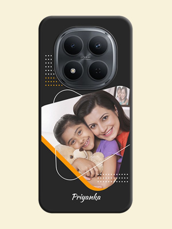 Yellow Triangle on Photo On Space Black Custom Soft Matte Mobile Back Cover - Poco M8 5G