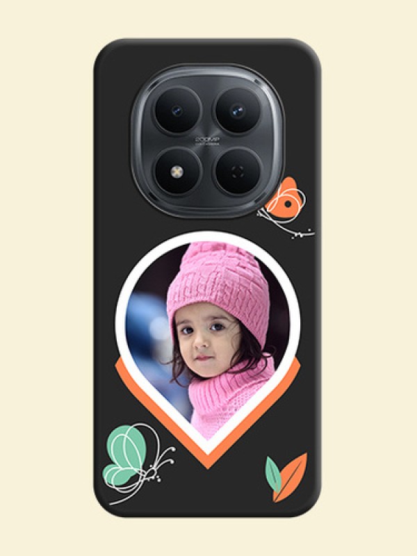 Upload Pic With Simple Butterly Design On Space Black Custom Soft Matte Mobile Back Cover - Poco M8 5G