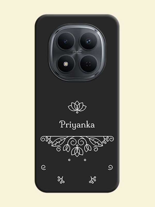 Lotus Garden Custom Text On Space Black Custom Soft Matte Mobile Back Cover - Poco M8 5G