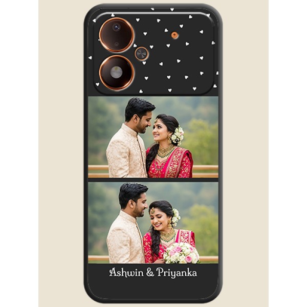 Miniature Love Symbols with Name On Space Black Custom Soft Matte Mobile Back Cover - Poco M8 Power 5G Miniature Love Symbols with Name On Space Black Custom Soft Matte Mobile Back Cover - Poco M8 Power 5G