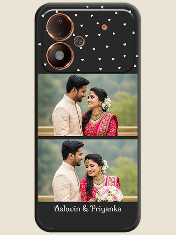 Miniature Love Symbols with Name On Space Black Custom Soft Matte Mobile Back Cover - Poco M8 Power 5G