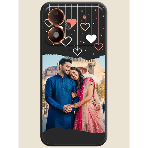 Love Hangings with Splash Wave Picture On Space Black Custom Soft Matte Mobile Back Cover - Poco M8 Power 5G