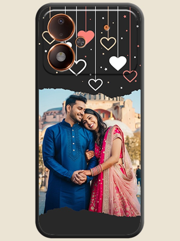 Love Hangings with Splash Wave Picture On Space Black Custom Soft Matte Mobile Back Cover - Poco M8 Power 5G
