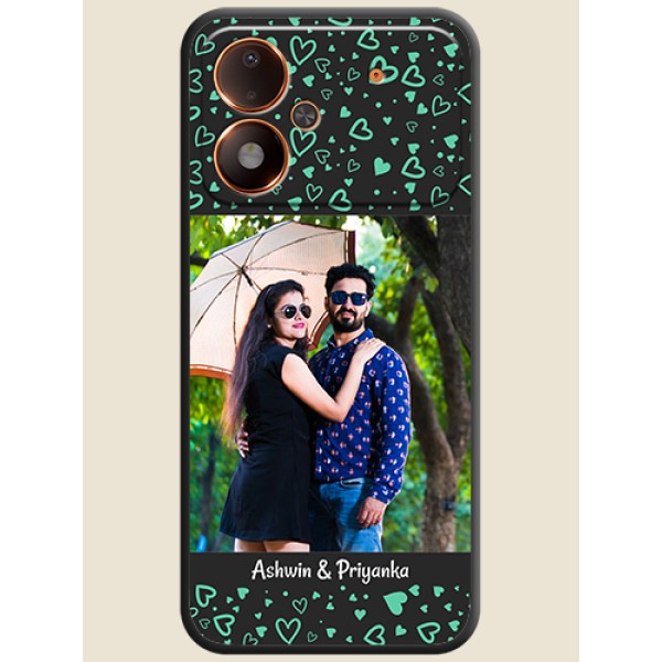 Sea Green Indefinite Love Pattern on Photo On Space Black Custom Soft Matte Mobile Back Cover - Poco M8 Power 5G Sea Green Indefinite Love Pattern on Photo On Space Black Custom Soft Matte Mobile Back Cover - Poco M8 Power 5G