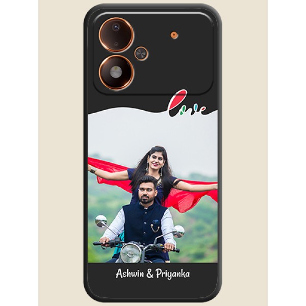 Fall in Love Pattern with Picture on Photo On Space Black Custom Soft Matte Mobile Back Cover - Poco M8 Power 5G Fall in Love Pattern with Picture on Photo On Space Black Custom Soft Matte Mobile Back Cover - Poco M8 Power 5G