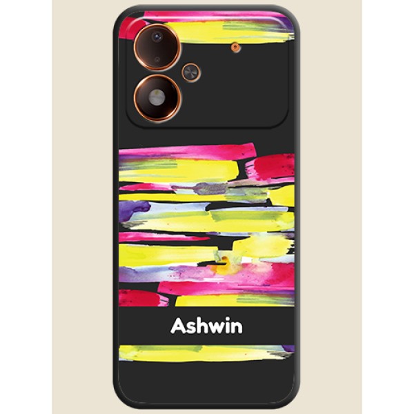 Brush Coloured On Space Black Custom Soft Matte Mobile Back Cover - Poco M8 Power 5G Brush Coloured On Space Black Custom Soft Matte Mobile Back Cover - Poco M8 Power 5G