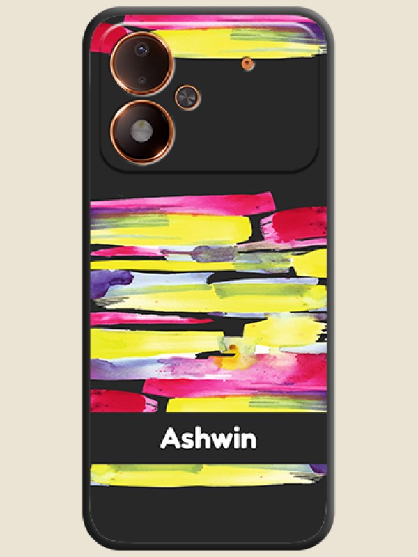 Brush Coloured On Space Black Custom Soft Matte Mobile Back Cover - Poco M8 Power 5G