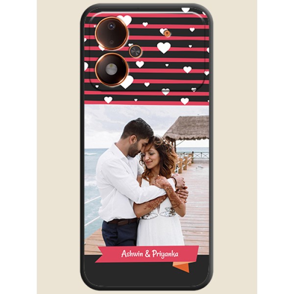 White Color Love Symbols with Pink Lines Pattern On Space Black Custom Soft Matte Mobile Back Cover - Poco M8 Power 5G White Color Love Symbols with Pink Lines Pattern On Space Black Custom Soft Matte Mobile Back Cover - Poco M8 Power 5G
