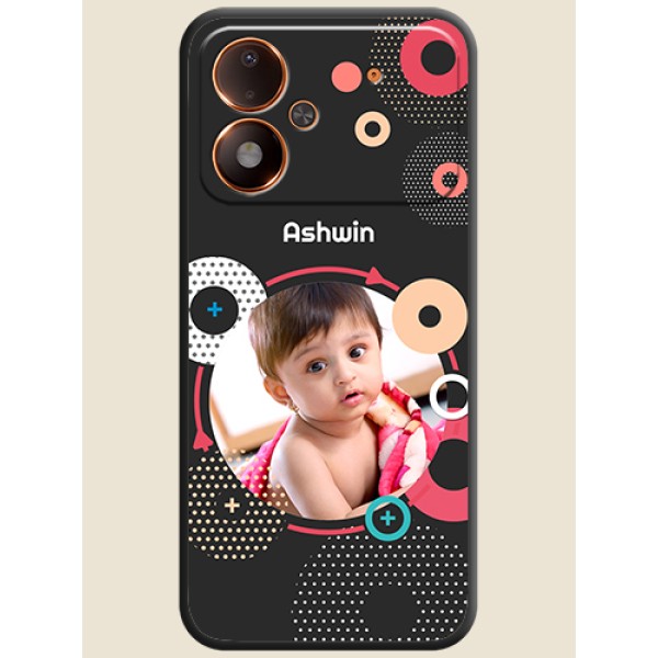 Multicoloured Round Image On Space Black Custom Soft Matte Mobile Back Cover - Poco M8 Power 5G Multicoloured Round Image On Space Black Custom Soft Matte Mobile Back Cover - Poco M8 Power 5G
