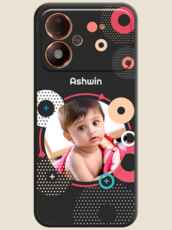Multicoloured Round Image On Space Black Custom Soft Matte Mobile Back Cover - Poco M8 Power 5G