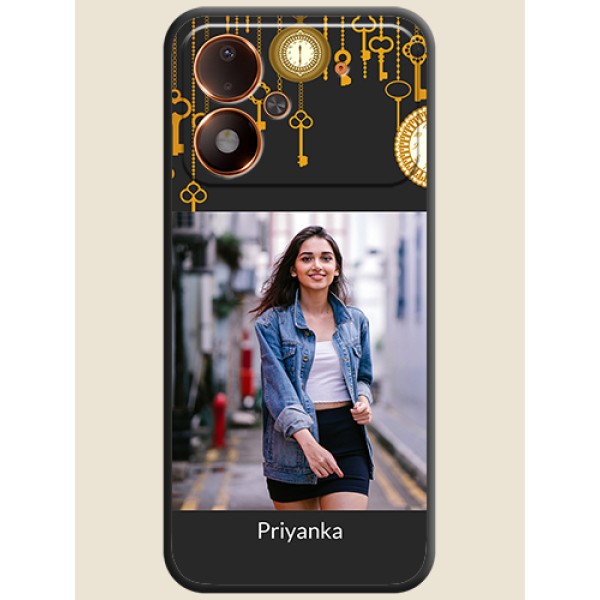 Decorative Design with Text On Space Black Custom Soft Matte Mobile Back Cover - Poco M8 Power 5G Decorative Design with Text On Space Black Custom Soft Matte Mobile Back Cover - Poco M8 Power 5G