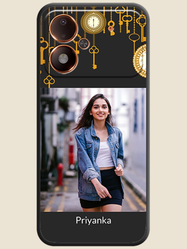 Decorative Design with Text On Space Black Custom Soft Matte Mobile Back Cover - Poco M8 Power 5G