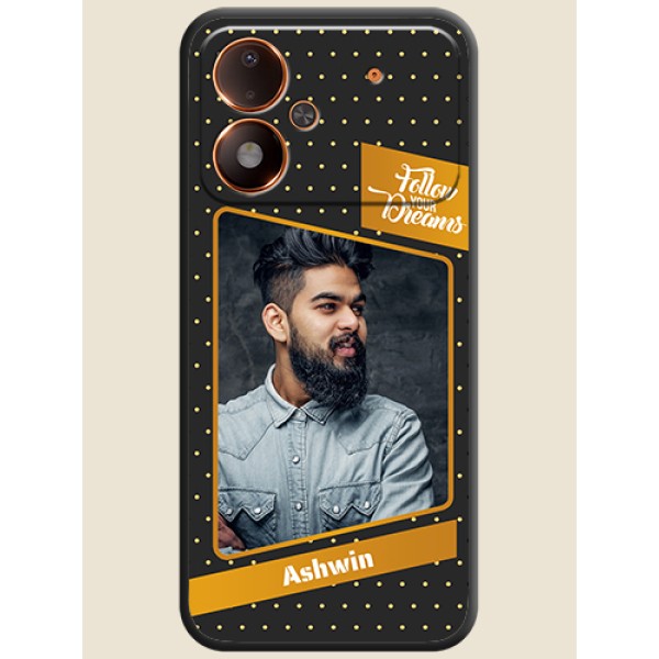Follow Your Dreams with White Dots On Space Black Custom Soft Matte Mobile Back Cover - Poco M8 Power 5G