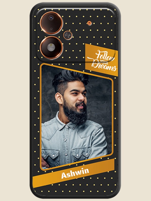 Follow Your Dreams with White Dots On Space Black Custom Soft Matte Mobile Back Cover - Poco M8 Power 5G
