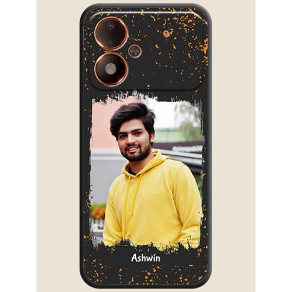 Spray Free Design on Photo On Space Black Custom Soft Matte Mobile Back Cover - Poco M8 Power 5G Spray Free Design on Photo On Space Black Custom Soft Matte Mobile Back Cover - Poco M8 Power 5G