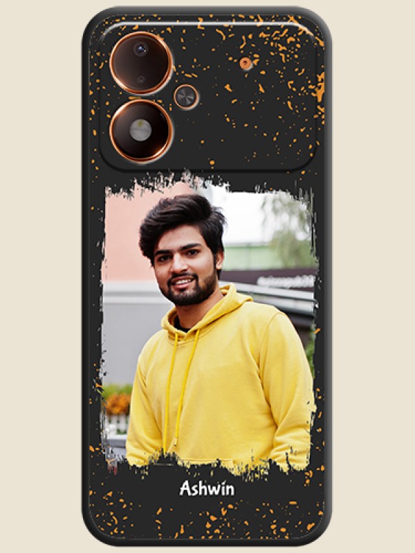 Spray Free Design on Photo On Space Black Custom Soft Matte Mobile Back Cover - Poco M8 Power 5G