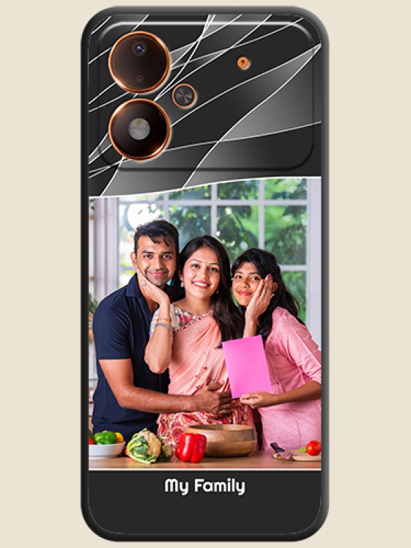 Mixed Wave Lines on Photo On Space Black Custom Soft Matte Mobile Back Cover - Poco M8 Power 5G