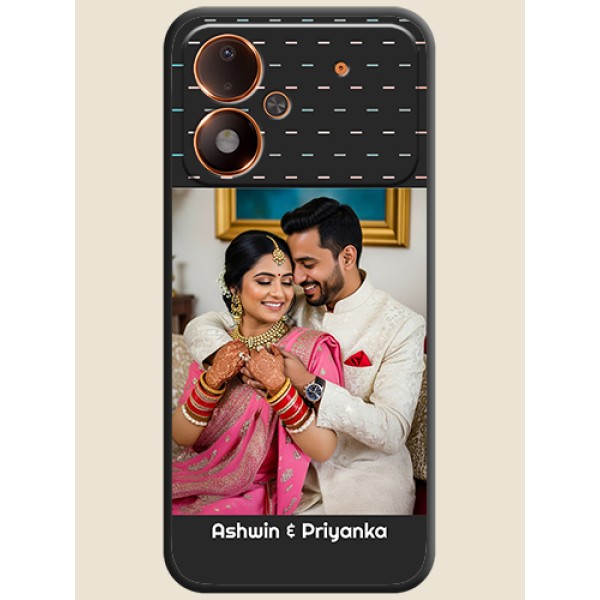 Line Pattern Design with Text On Space Black Custom Soft Matte Mobile Back Cover - Poco M8 Power 5G Line Pattern Design with Text On Space Black Custom Soft Matte Mobile Back Cover - Poco M8 Power 5G