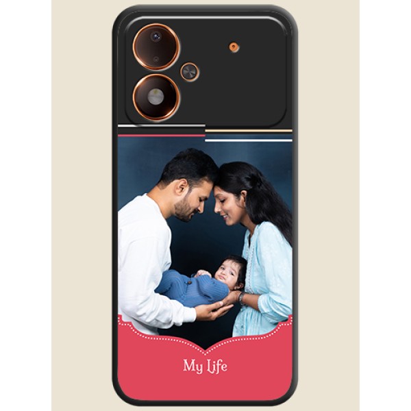 Classic Plain Design with Name On Space Black Custom Soft Matte Mobile Back Cover - Poco M8 Power 5G Classic Plain Design with Name On Space Black Custom Soft Matte Mobile Back Cover - Poco M8 Power 5G