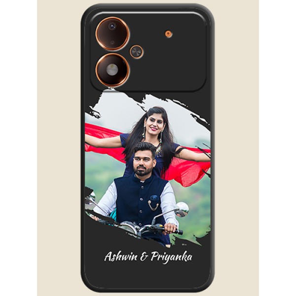 Grunge Brush Strokes on Photo On Space Black Custom Soft Matte Mobile Back Cover - Poco M8 Power 5G Grunge Brush Strokes on Photo On Space Black Custom Soft Matte Mobile Back Cover - Poco M8 Power 5G