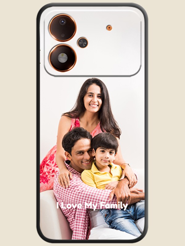 Full Single Pic Upload With Text On Space Black Custom Soft Matte Mobile Back Cover - Poco M8 Power 5G