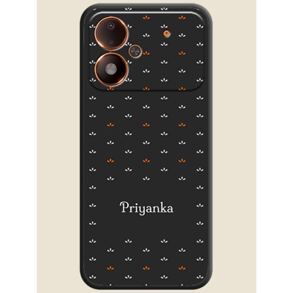 Simple Pattern With Custom Text On Space Black Custom Soft Matte Mobile Back Cover - Poco M8 Power 5G Simple Pattern With Custom Text On Space Black Custom Soft Matte Mobile Back Cover - Poco M8 Power 5G