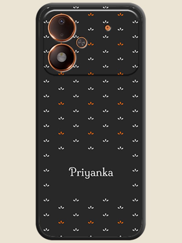 Simple Pattern With Custom Text On Space Black Custom Soft Matte Mobile Back Cover - Poco M8 Power 5G