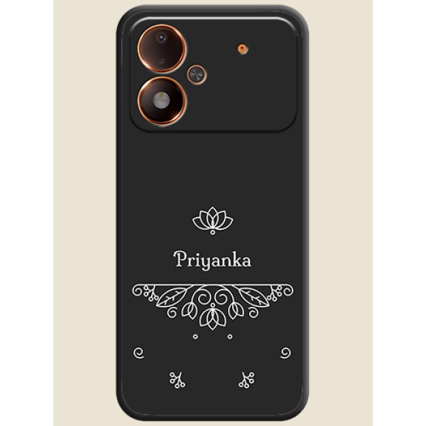 Lotus Garden Custom Text On Space Black Custom Soft Matte Mobile Back Cover - Poco M8 Power 5G Lotus Garden Custom Text On Space Black Custom Soft Matte Mobile Back Cover - Poco M8 Power 5G