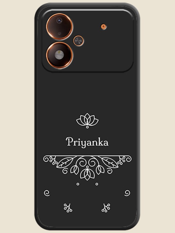 Lotus Garden Custom Text On Space Black Custom Soft Matte Mobile Back Cover - Poco M8 Power 5G