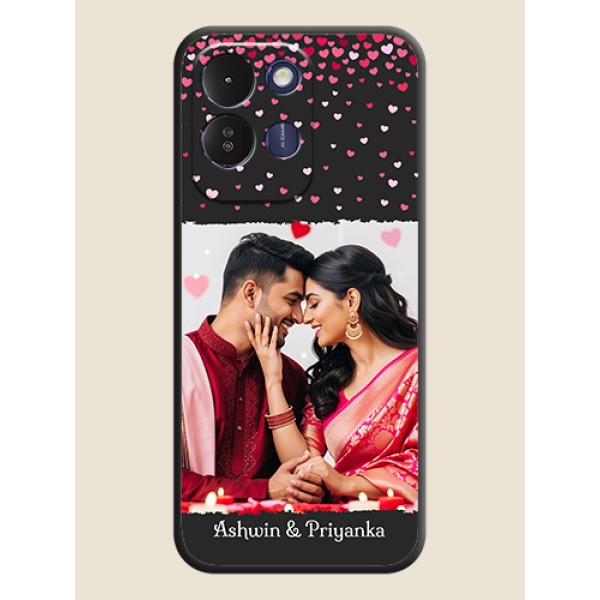 Fall in Love with Your Partner on Photo On Space Black Custom Soft Matte Mobile Back Cover - Poco M8x 5G Fall in Love with Your Partner on Photo On Space Black Custom Soft Matte Mobile Back Cover - Poco M8x 5G