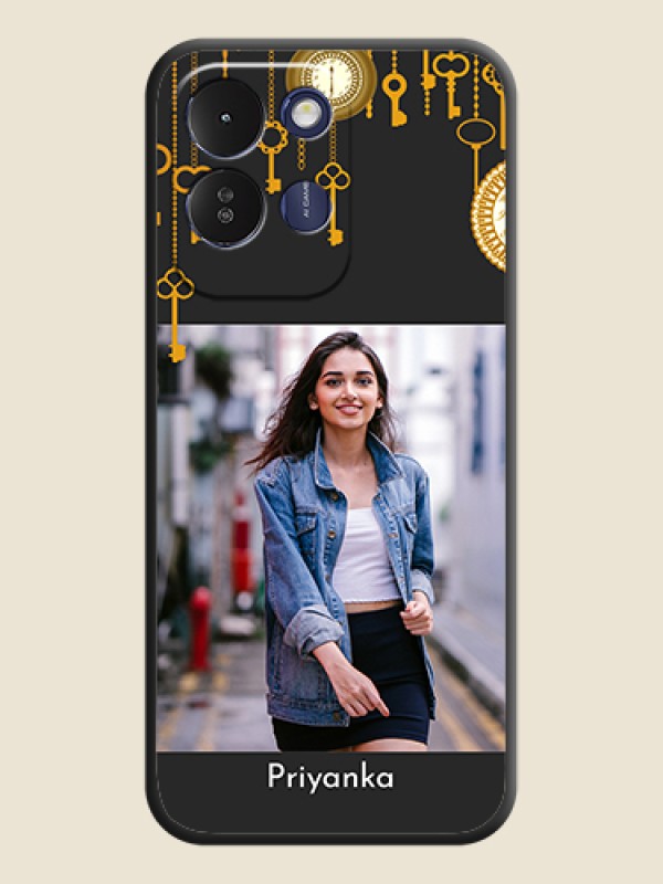 Decorative Design with Text On Space Black Custom Soft Matte Mobile Back Cover - Poco M8x 5G