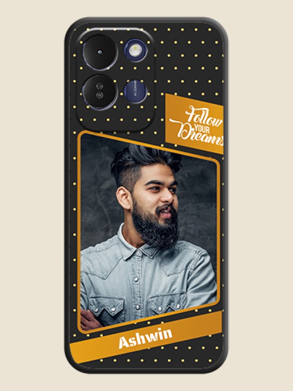 Follow Your Dreams with White Dots On Space Black Custom Soft Matte Mobile Back Cover - Poco M8x 5G