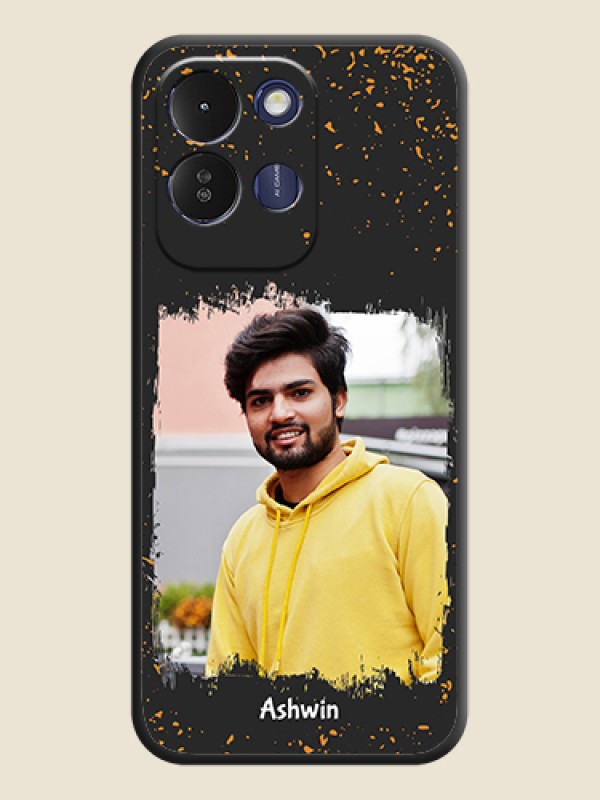 Spray Free Design on Photo On Space Black Custom Soft Matte Mobile Back Cover - Poco M8x 5G