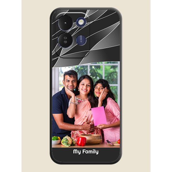 Mixed Wave Lines on Photo On Space Black Custom Soft Matte Mobile Back Cover - Poco M8x 5G