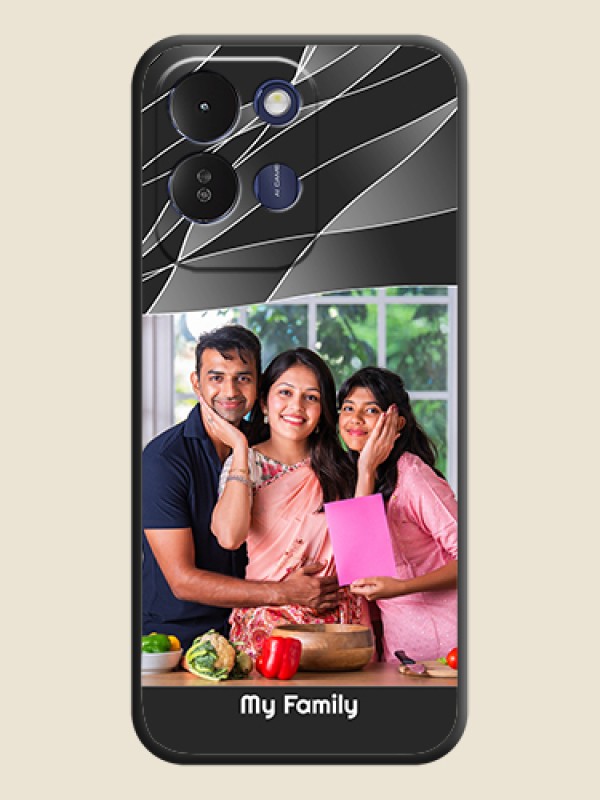 Mixed Wave Lines on Photo On Space Black Custom Soft Matte Mobile Back Cover - Poco M8x 5G