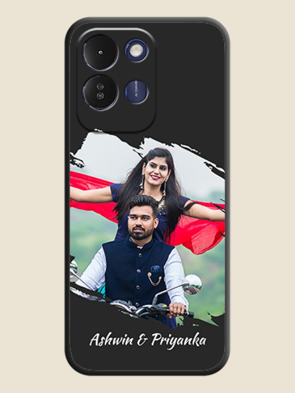 Grunge Brush Strokes on Photo On Space Black Custom Soft Matte Mobile Back Cover - Poco M8x 5G