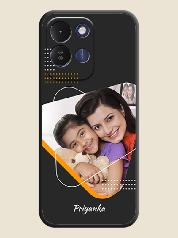 Yellow Triangle on Photo On Space Black Custom Soft Matte Mobile Back Cover - Poco M8x 5G