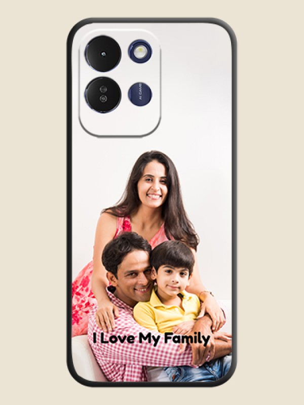 Full Single Pic Upload With Text On Space Black Custom Soft Matte Mobile Back Cover - Poco M8x 5G