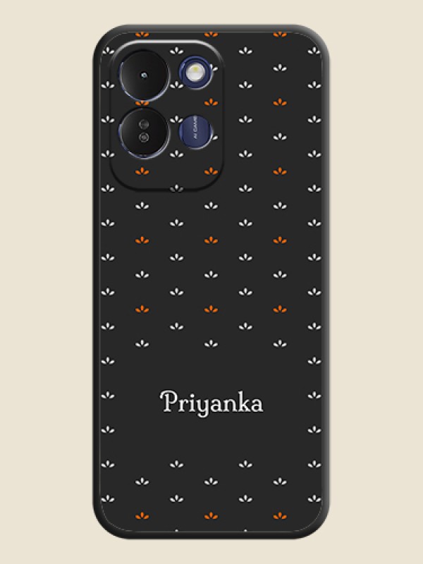Simple Pattern With Custom Text On Space Black Custom Soft Matte Mobile Back Cover - Poco M8x 5G