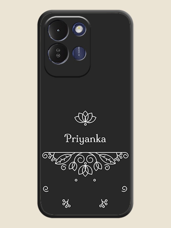 Lotus Garden Custom Text On Space Black Custom Soft Matte Mobile Back Cover - Poco M8x 5G