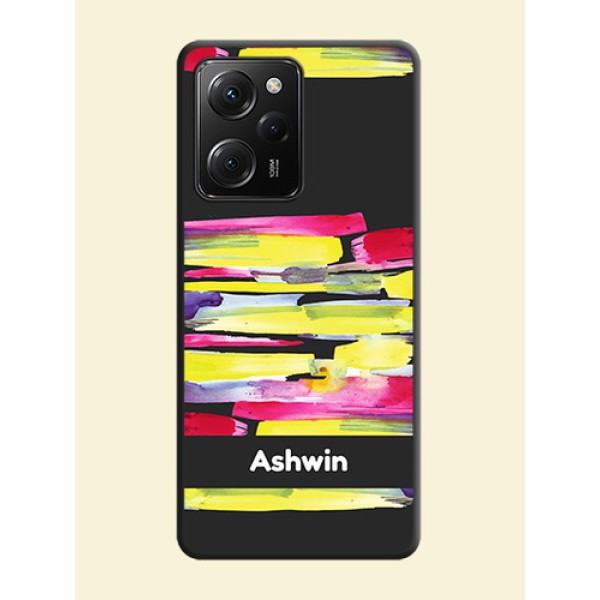 Brush Coloured on Space Black Personalized Soft Matte Phone Covers -Poco X5 Pro 5G