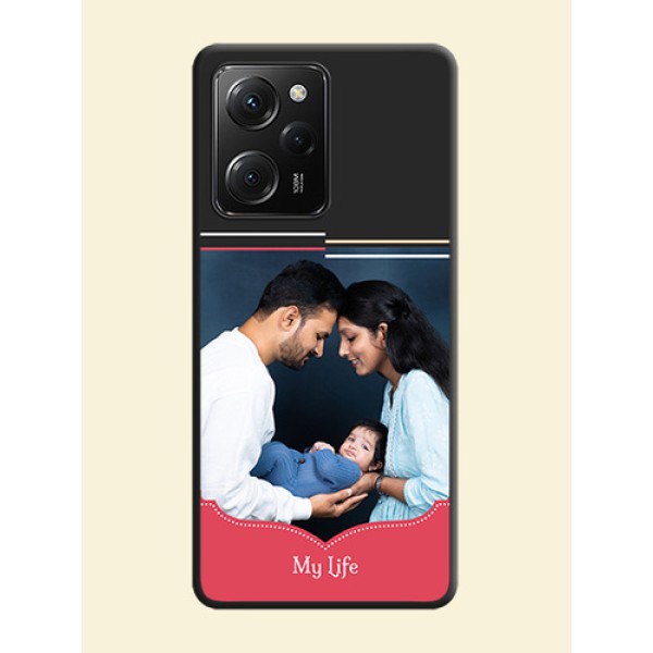 Classic Plain Design with Name - Photo on Space Black Soft Matte Phone Cover -Poco X5 Pro 5G