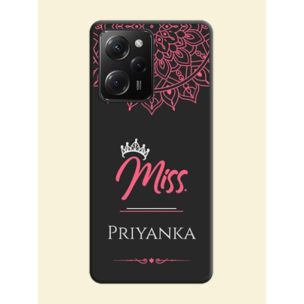 Mrs Name with Floral Design on Space Black Personalized Soft Matte Phone Covers -Poco X5 Pro 5G Mrs Name with Floral Design on Space Black Personalized Soft Matte Phone Covers -Poco X5 Pro 5G