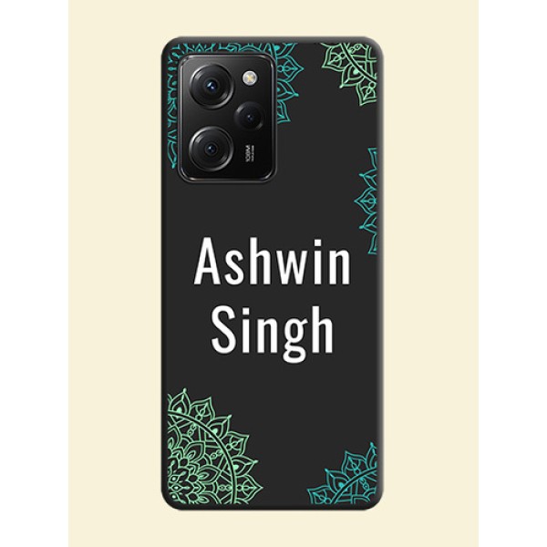 Your Name with Floral Design on Space Black Custom Soft Matte Back Cover -Poco X5 Pro 5G Your Name with Floral Design on Space Black Custom Soft Matte Back Cover -Poco X5 Pro 5G